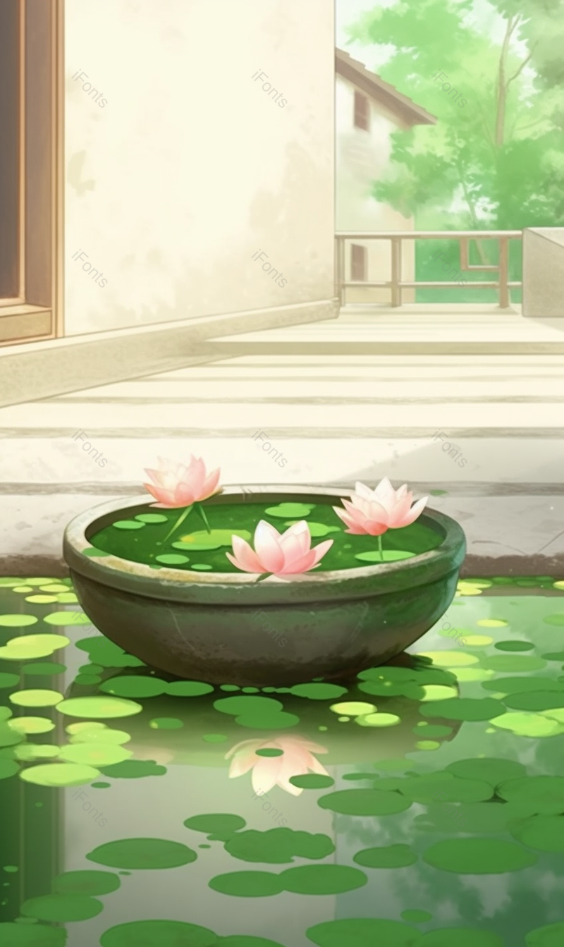 水彩画绿色夏天荷花,插画/手绘图,插画/手绘图库,插画/手绘图下载,插画/手绘